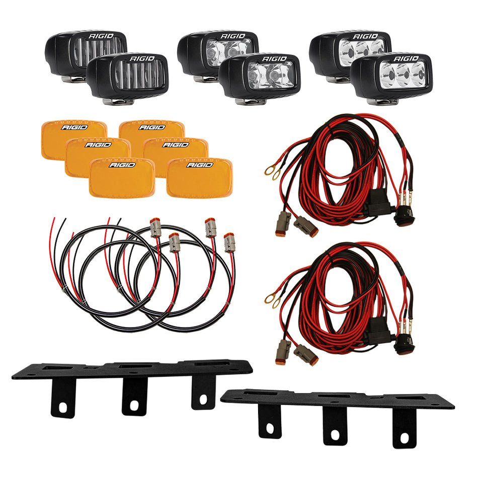 RIGID Triple SR-M Fog Light Kit for 2021-2026 Ford Bronco with Ford Performance Modular Bumper – Bronco Triple Fog Mount Kit (RIGID Industries 46731)