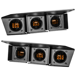 2021-2026 Ford Bronco Triple LED Fog Light Kit for Steel Modular Bumper, Amber