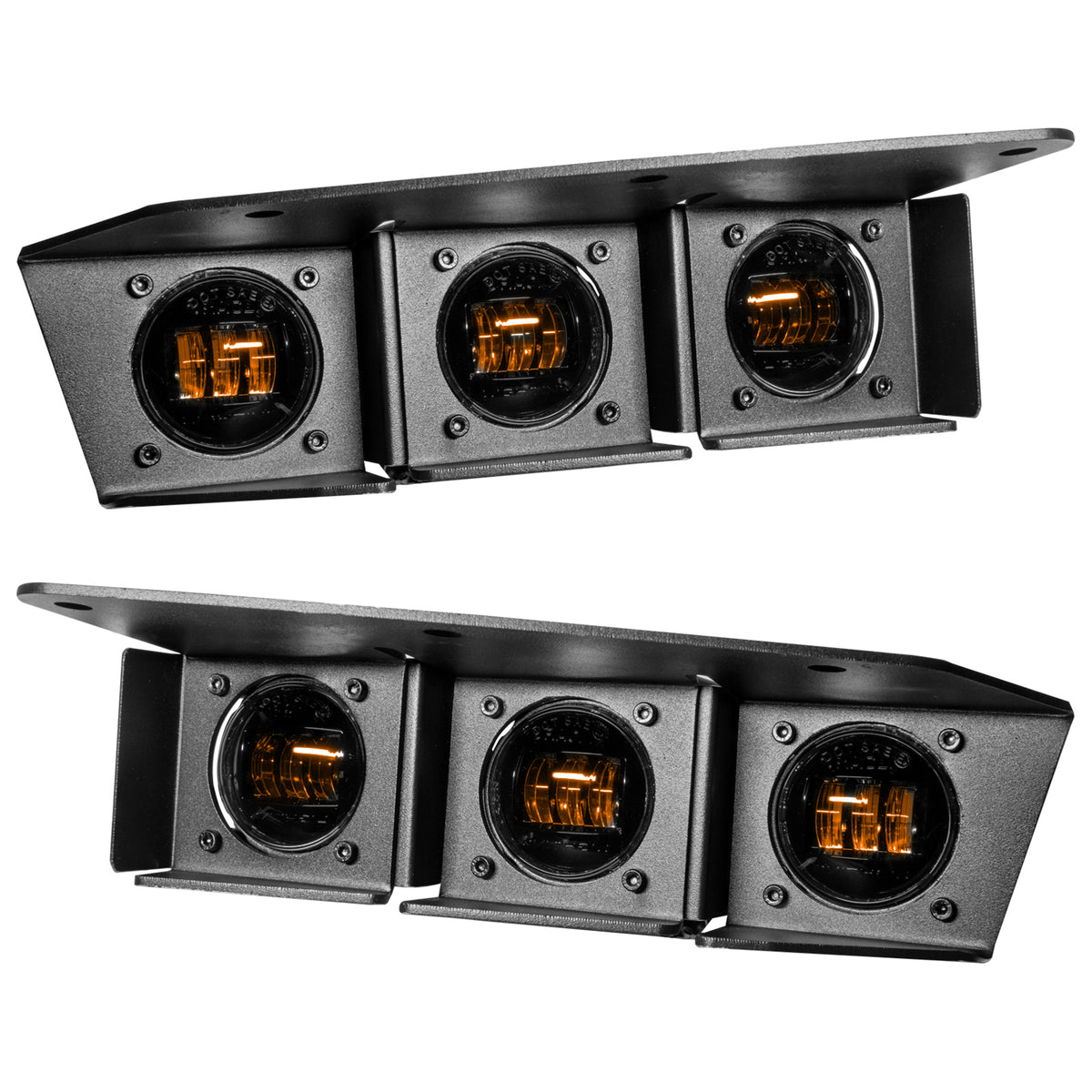 2021-2026 Ford Bronco Triple LED Fog Light Kit for Steel Modular Bumper, Amber – A Primary (Oracle Lighting 5890-005)