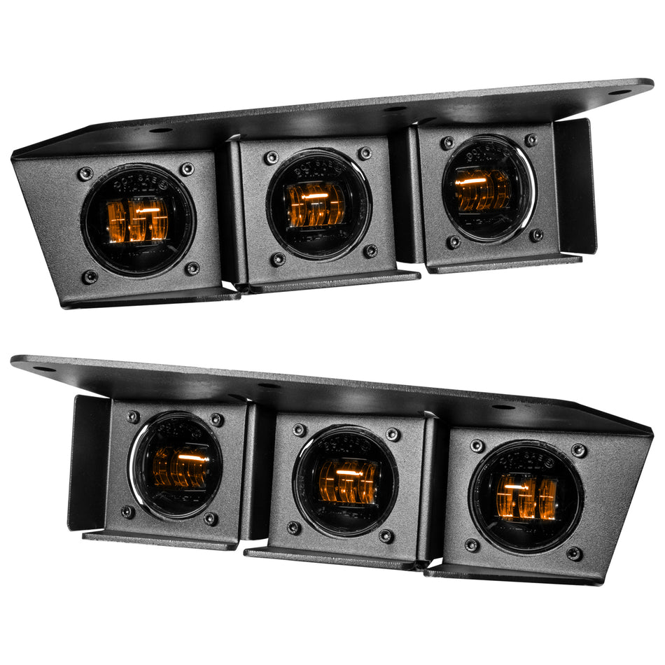 2021-2026 Ford Bronco Triple LED Fog Light Kit for Steel Modular Bumper, Amber – A Primary (Oracle Lighting 5890-005)