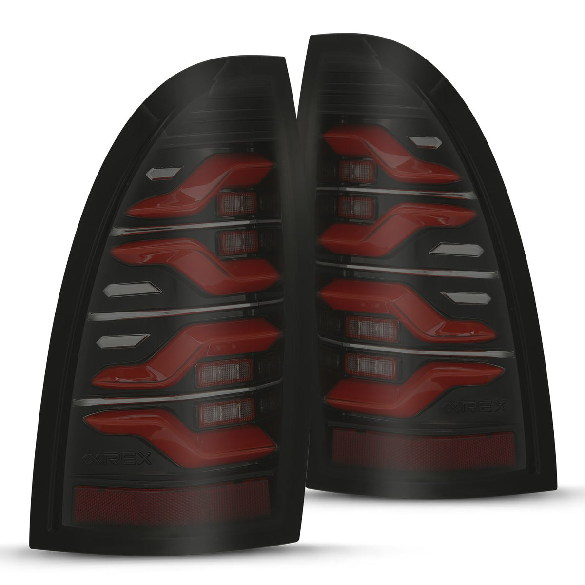 AlphaRex LUXX-Series Sequential LED Tail Lights for 2005-2015 Toyota Tacoma, Black-Red – AlphaRex 680070, photo 1 of 6