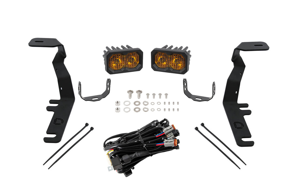 Diode Dynamics Stage Series C2 2.0 Sport Backlit LED Ditch Light Kit for 2015-2020 Ford F-150/Raptor, Yellow Combo/Driving – ZZ1 (Diode Dynamics DD6572)