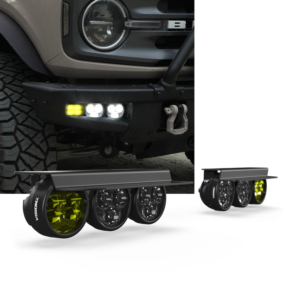 Fog Pocket LED Light Kit - Steel Bumper - Ford Bronco 2021 + - Mount Kit Only – CRMSY catalog (Vision X Lighting XIL-OESBF21FB)